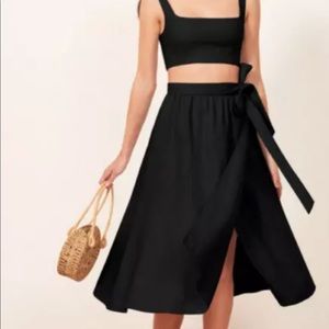 Reformation Molto Black Linen two piece
